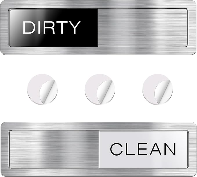 Dishwasher Magnet Clean Dirty Sign, Premium Strong Clean Dirty Magnet for Dishwasher, Universal Dirty Clean Dishwasher Magnet, Clean Dirty Sign Indicator for Kitchen Decor, Easy to Read & Slide