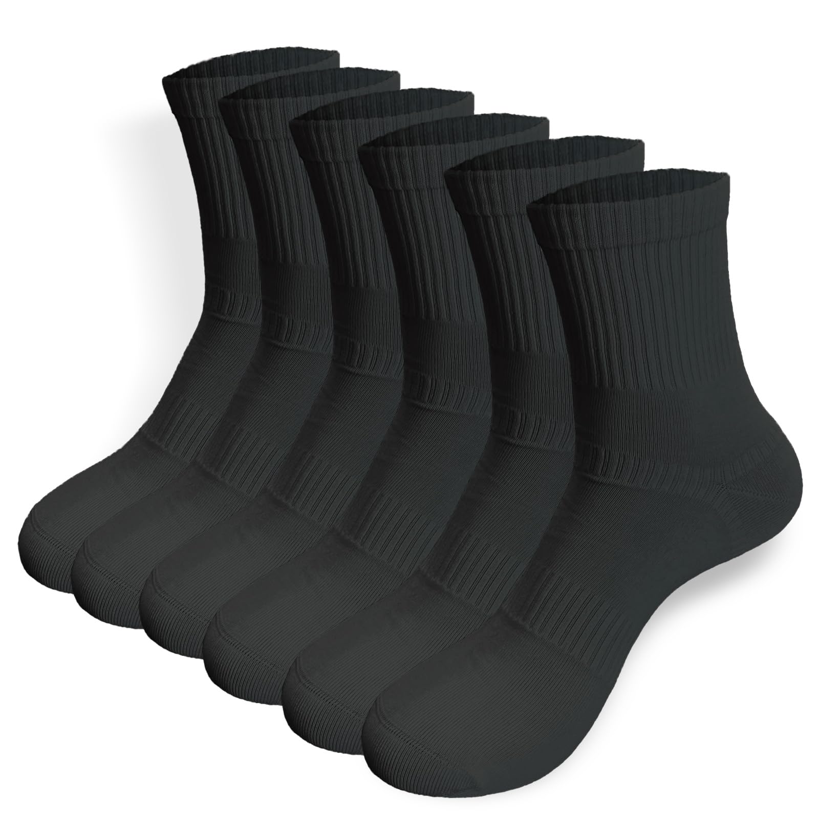 Yosubifeit Seamless Crew Socks above Ankle, Cotton Dress Socks for Women, Women's Thin Crew Socks (6 Pairs)