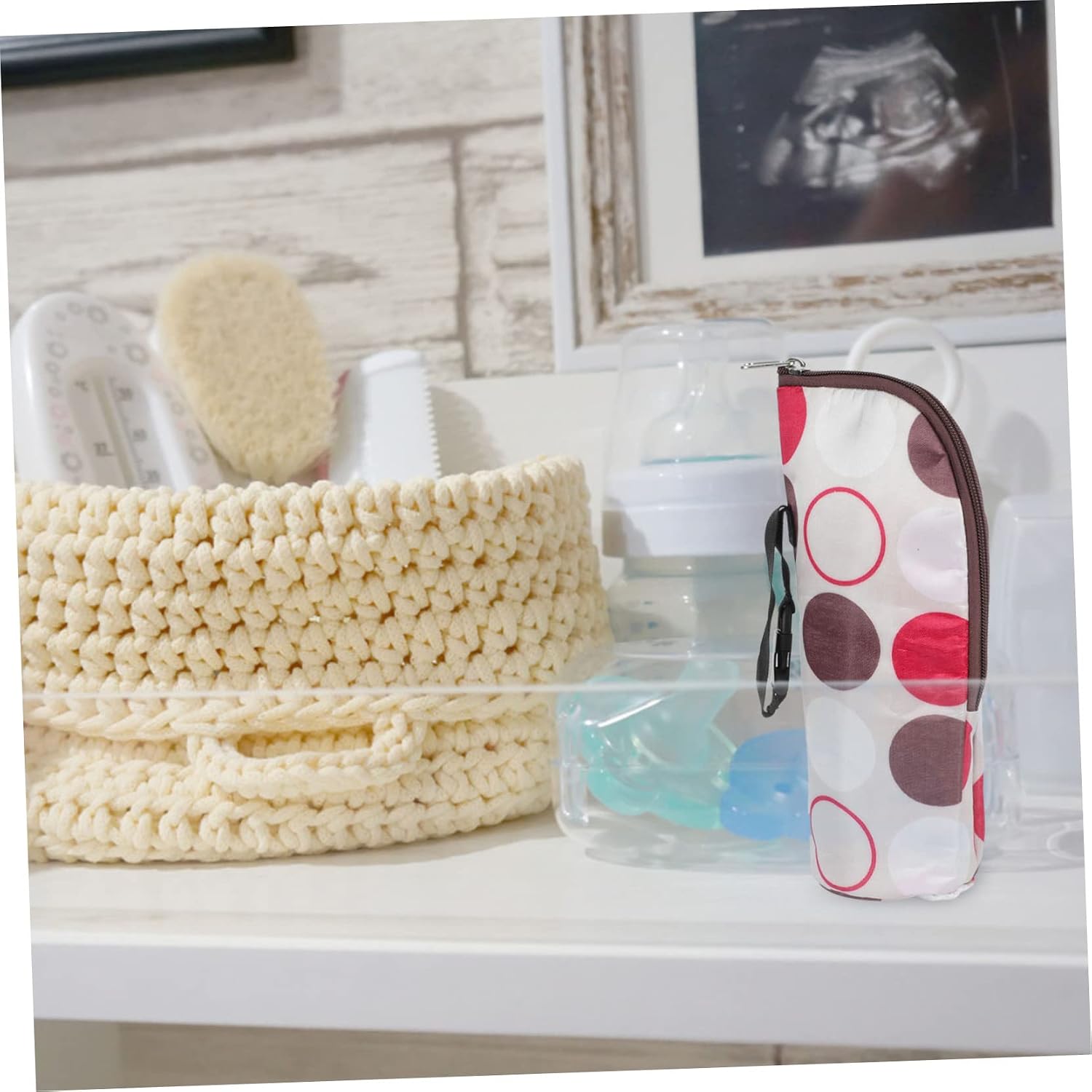 Toddmomy Thermal Insulated Bottle Bag Portable Milk Bottle Warmer Pouch Hand Strap for Stroller