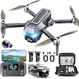 GPS Drones with Camera for Adults 4K&comma; FPV Drone Under 249g with Brushless Motor&comma; GPS Auto Return&comma; Follow Me&comma; Circle Fly&comma; Waypoint Flight&comma; Foldable Drone with Gesture Control&comma; 46Mins with 2 Batteries