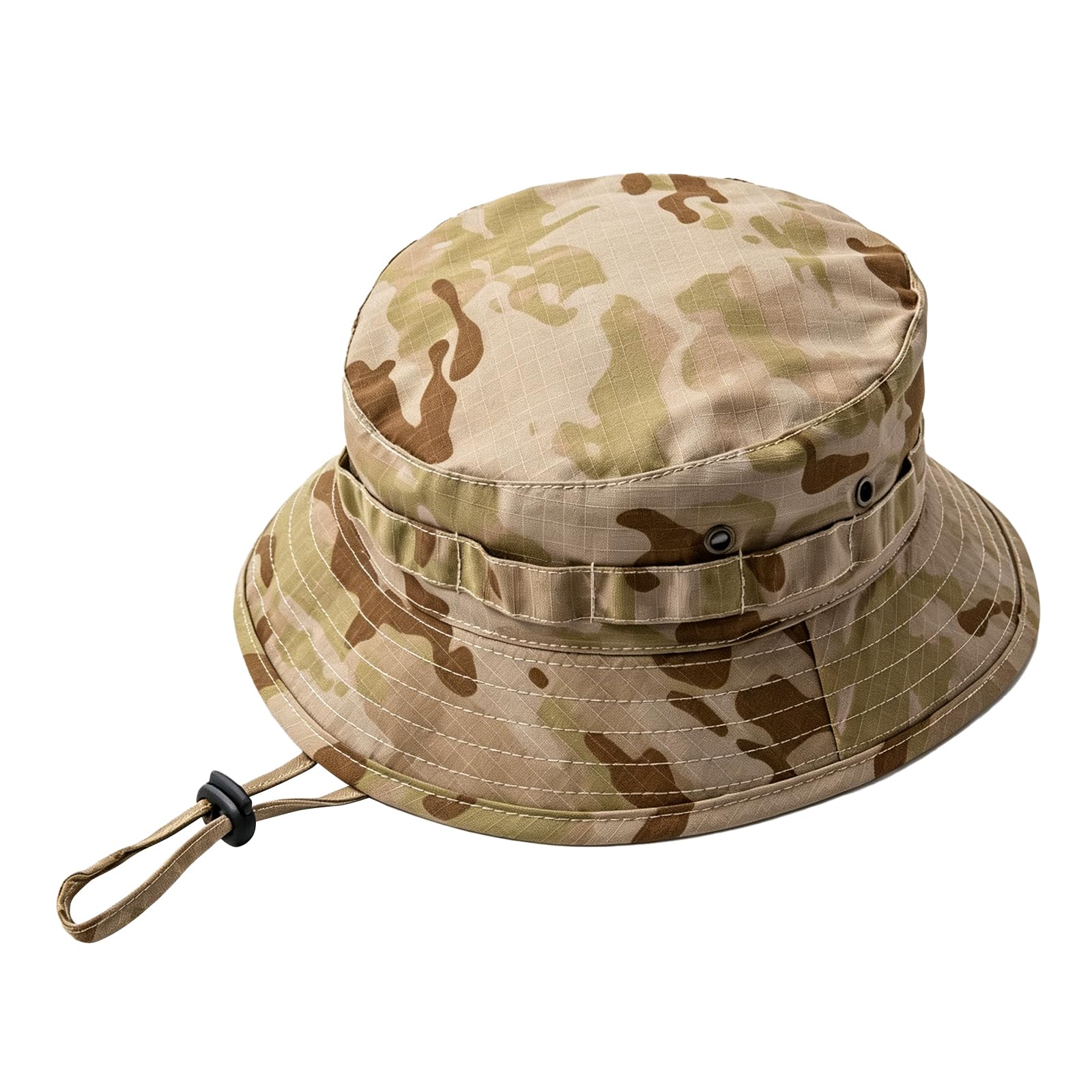 Boonie Hat, Camo Style Bush Hat,Sun Protection Wide Brim Bucket Hat for Fishing, Hunting, Camping, Outdoor Activities Men Women (Sand Camo)