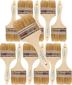 Pro Grade - Chip Paint Brushes - 12 Ea 3 Inch Chip Paint Brush Light Brown