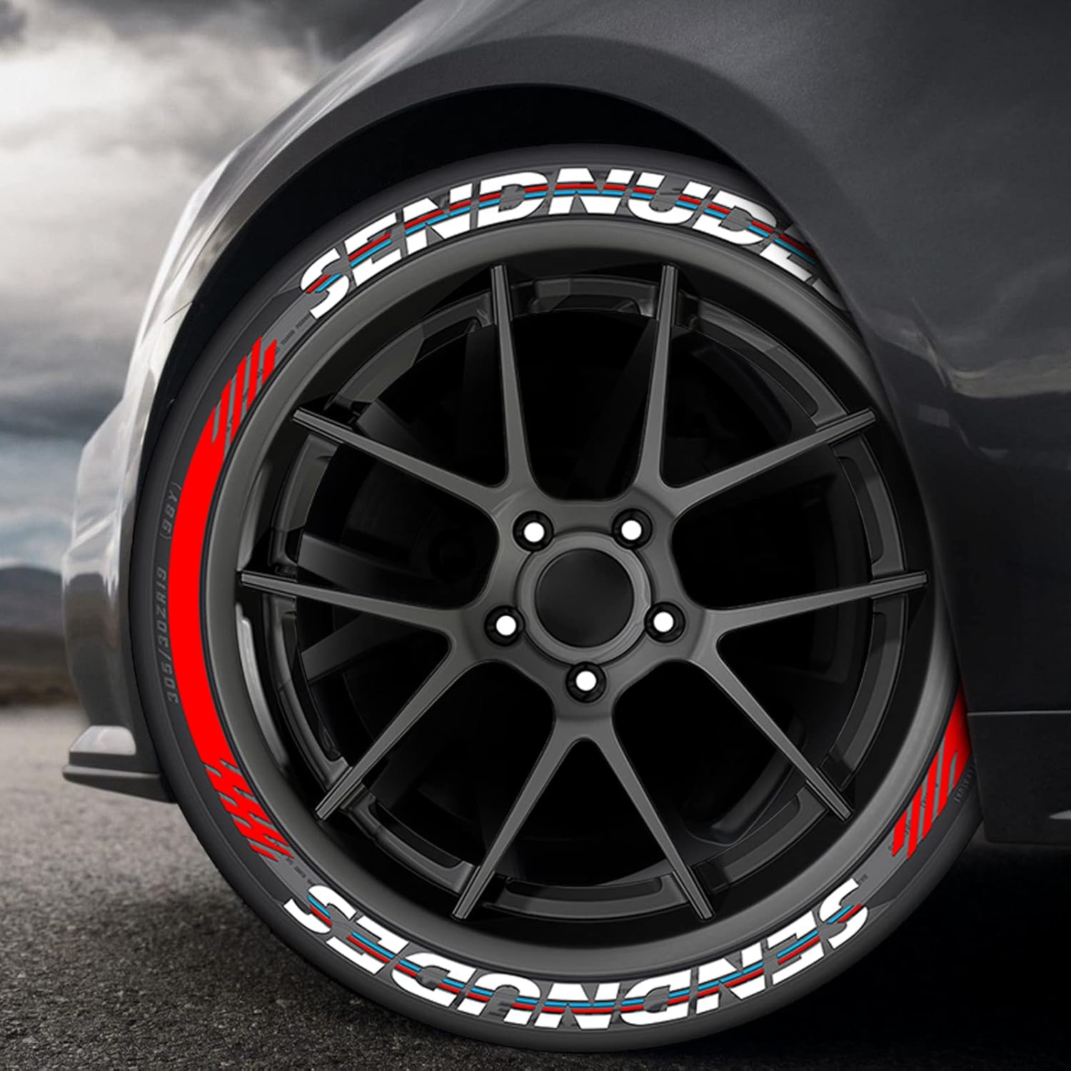 8PCS Car Tire Decals Wheel Tire Letter Pasters, Automobile