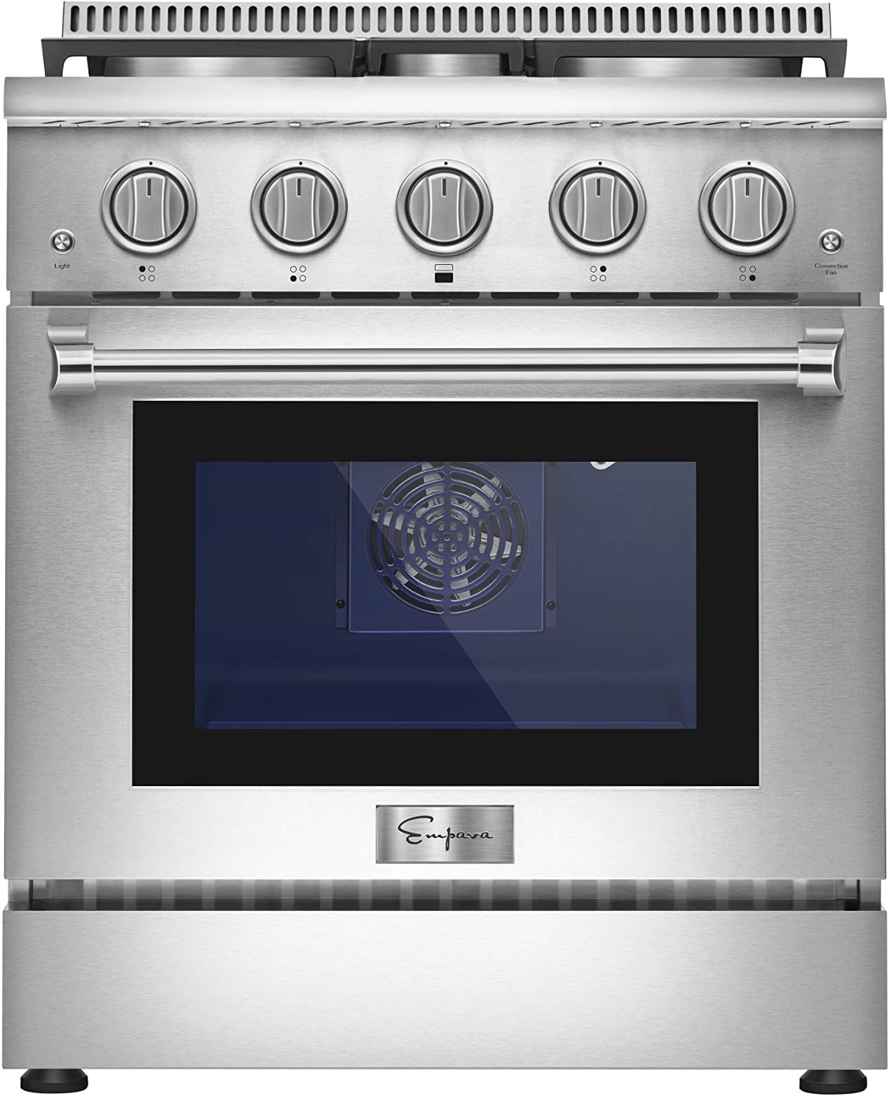 Empava Freestanding Slide-in Single Oven Gas Range 4.2 cu. ft. Pro-Style with 4 Sealed Ultra High-Low Burners-Heavy Duty Continuous Grates in Stainless Steel,30 Inch