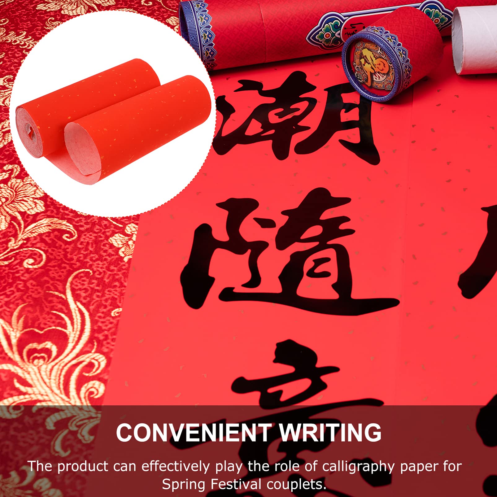 Spring 17cm Spring Rolls Red Xuan Paper Roll For Calligraphy - 17cm X 20m ...