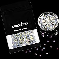 Vista 5 de Beadsland Hotfix - 2880 diamantes de imitación de cristal con parte trasera plana para manualidades, ropa, decoraciones de bricolaje, cristal AB