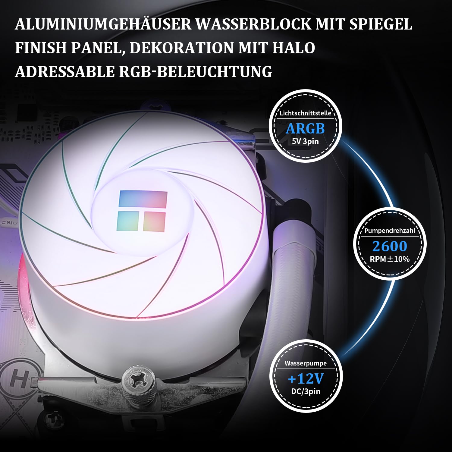 Thermalright AQUA ELITE 240 Weiß ARGB CPU Wasserkühler, mit Doppel 120mm PWM Lüfter ARGB, 1550RPM Geschwindigkeit, für AMD/AM4/AM5& Intel LGA1150/1151/1155/1156/1200/2011/1700