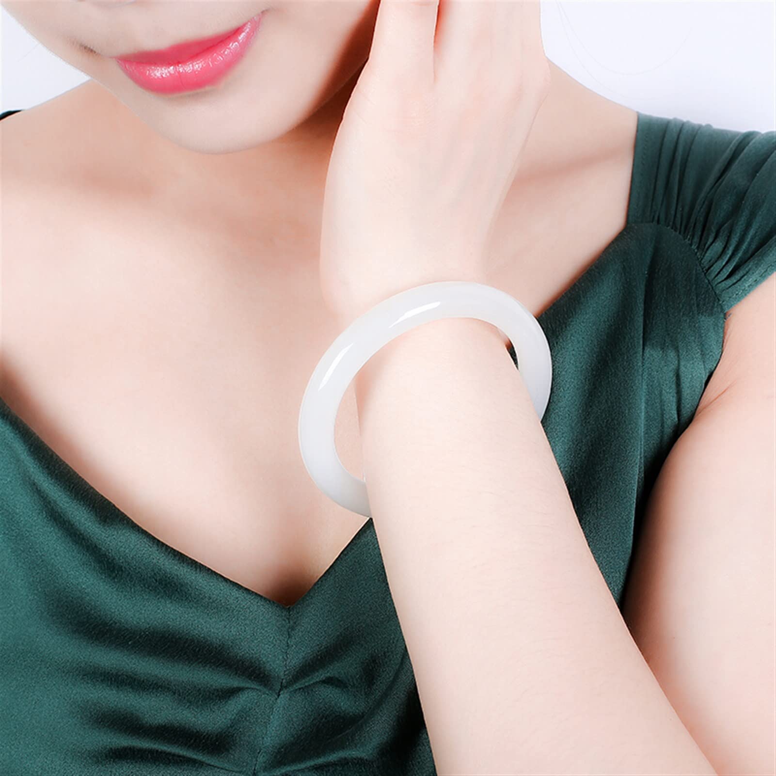 Bracciale Naturale Bracciale Bracciale Bracciale Gioielli Jadeite Regali di amuleto per Donne (Colore Gemma: 5860mm)