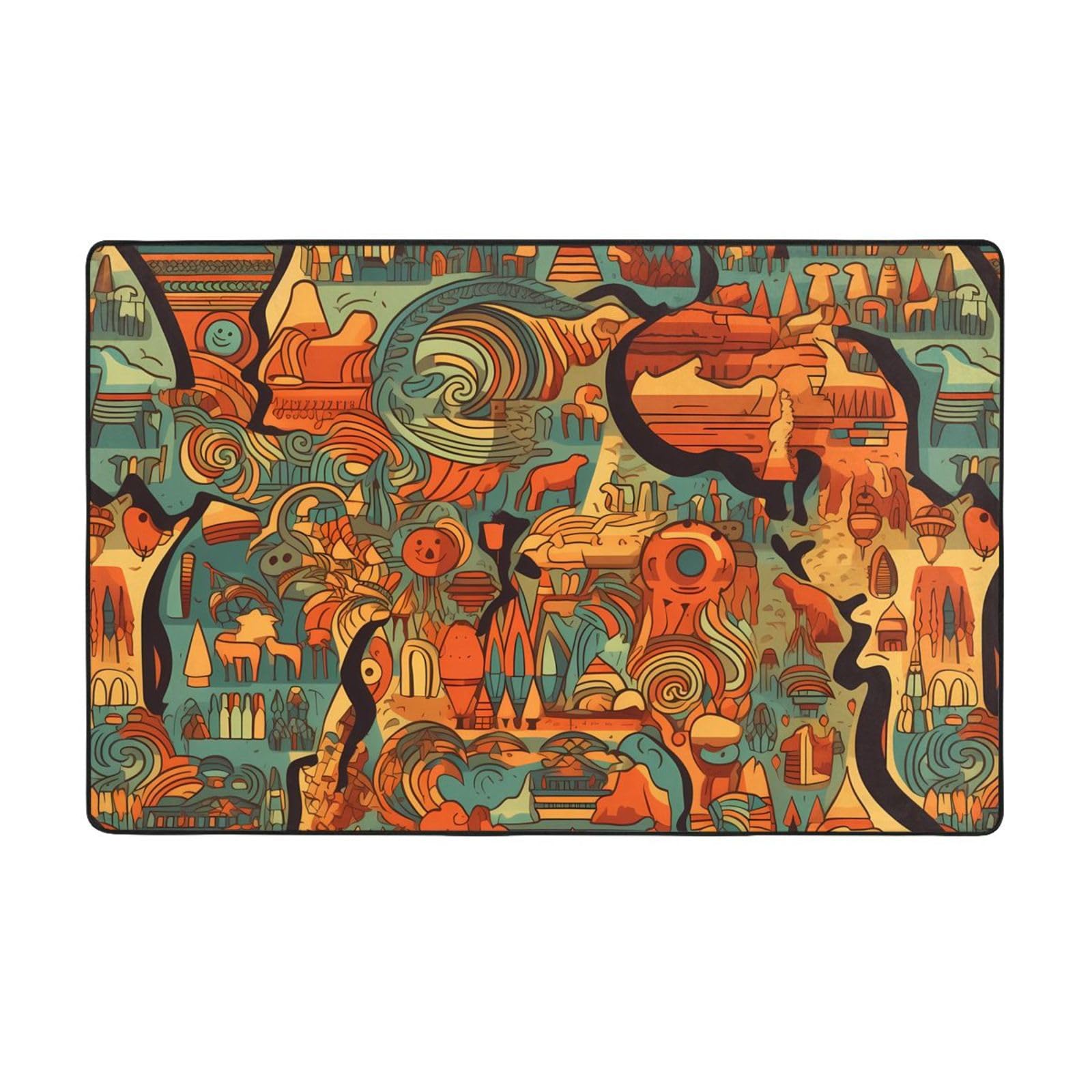 Tapis motif ethnique carte africaine pour réchauffer l'ambiance du salon familial
