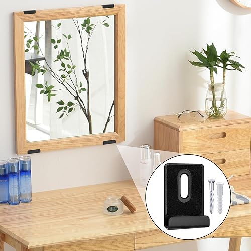 Miniatura 8 de Juego de 10 clips de metal para espejo de canal ancho, clips de retención grandes y pesados para espejos con clips de espejo de tornillo para