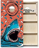 Vista 8 de CornholeAce ACE PRO Tablas de Cornhole profesionales con temática de playa, sin rebote. Patas triples anchas, madera contrachapada de abedul báltico