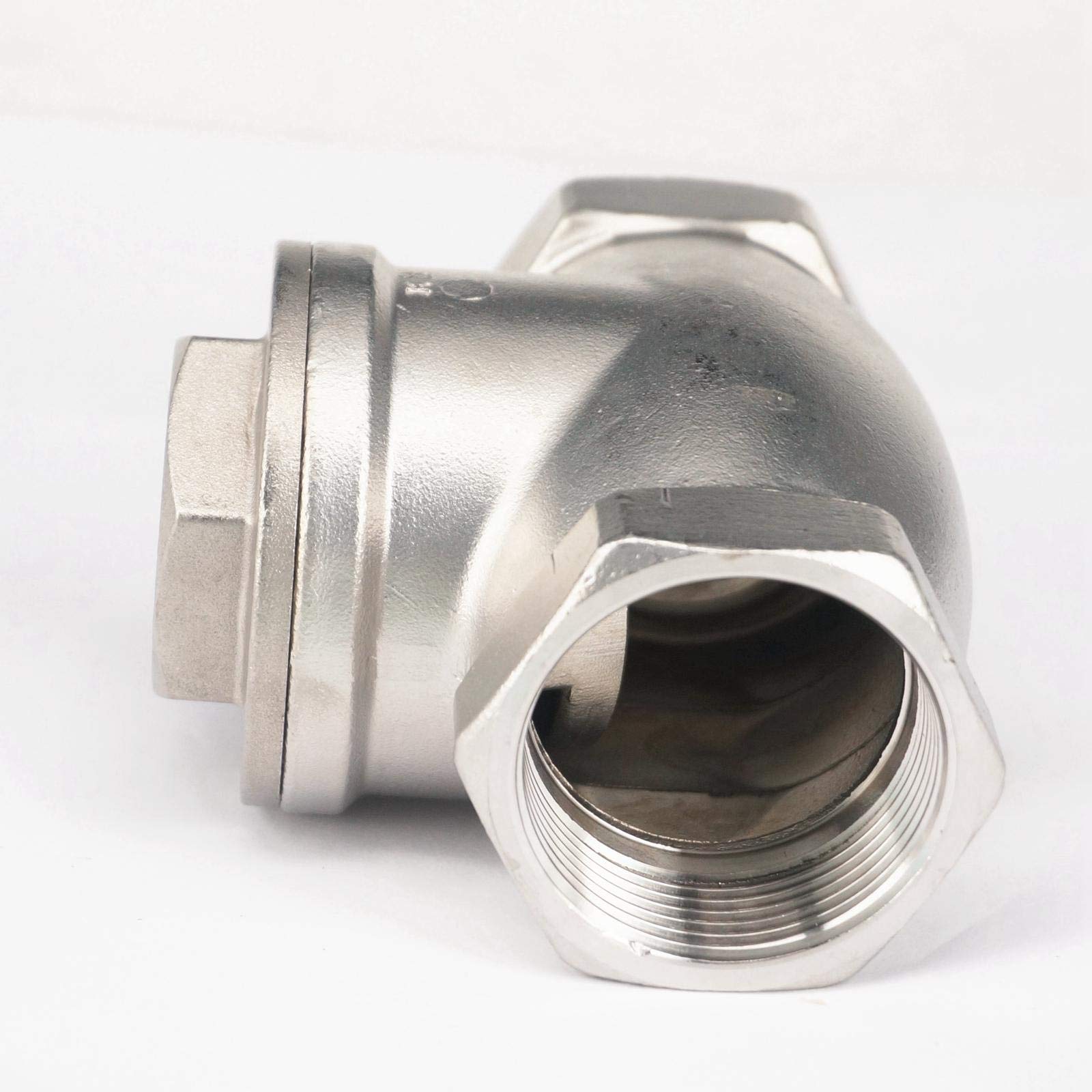Válvula de retención oscilante de acero inoxidable 304, rosca hembra BSP de 1-1/2", DN10, válvula unidireccional antirretorno, 229 PSI