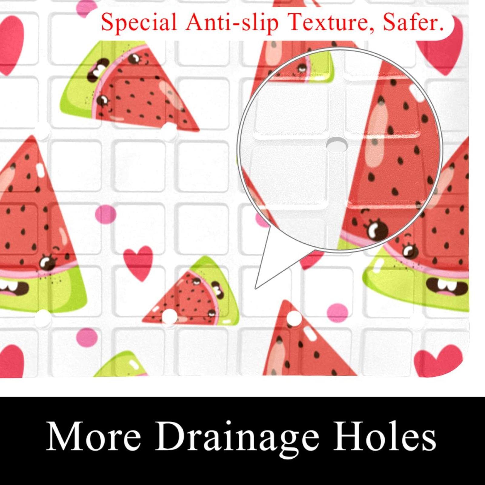 Badematte für Kinder, Motiv: niedliche Früchte, Cartoon-Wassermelone, rutschfeste Badewannenmatte, Duschmatte für Babys, Kleinkinder, Kinder, maschinenwaschbar, 40 x 70 cm