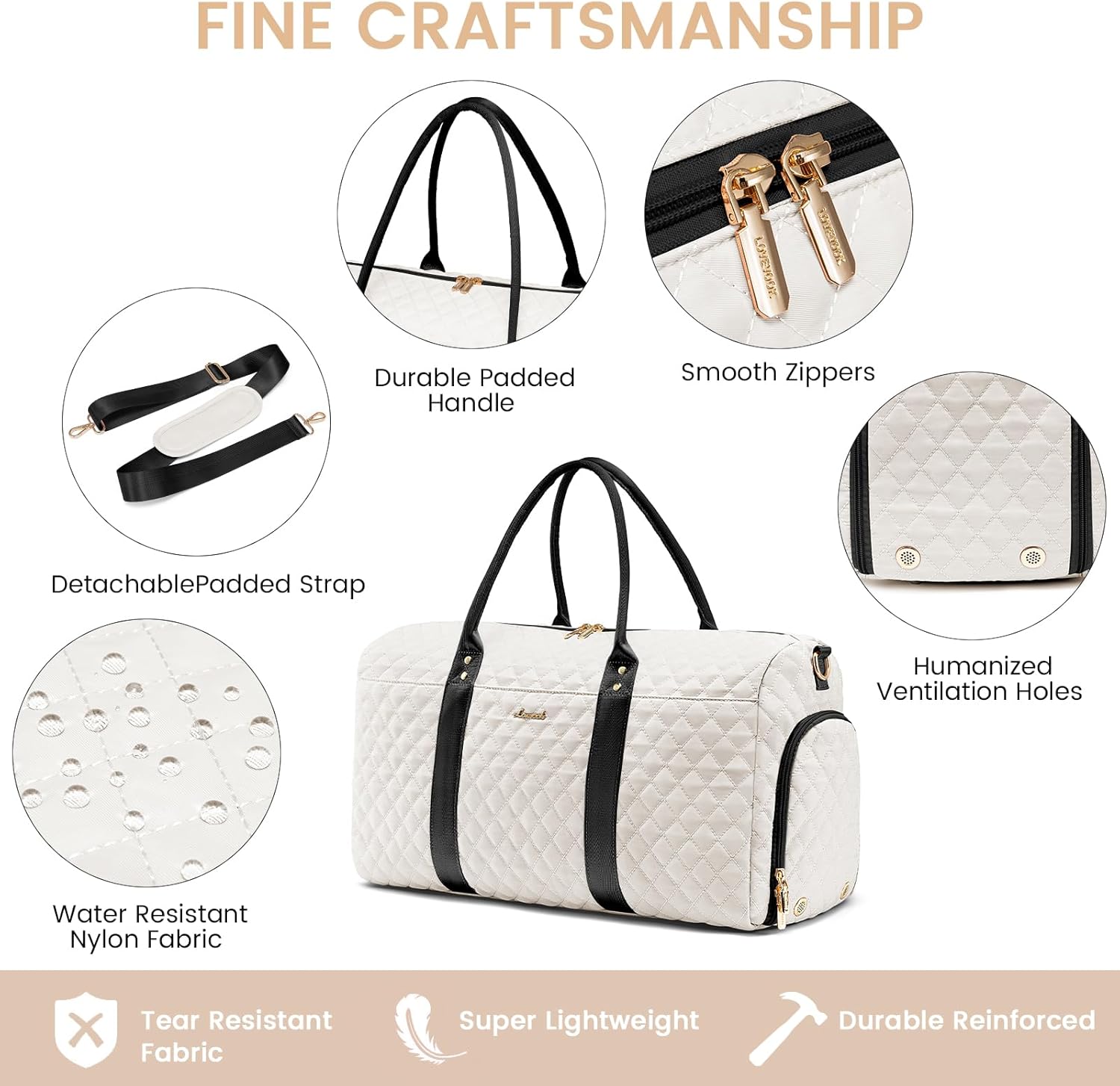 LOVEVOOK Travel Duffle Bag,Weekender Bags for Women Overnight Bag with Shoe Compartment, Carry on with Toiletry Bag,Duffel Bag with Wet Pocket,Hospital Bags for Labor and Delivery - Image 3