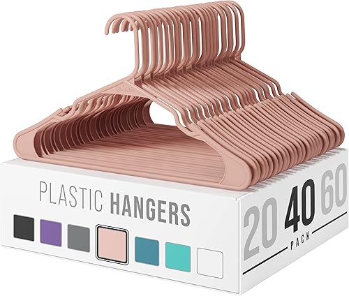 Perchas de plástico para ropa  Perchas de ropa resistentes y duraderas  Perchas de colores vibrantes  Perchas ligeras que ahorran espacio  20, 40,