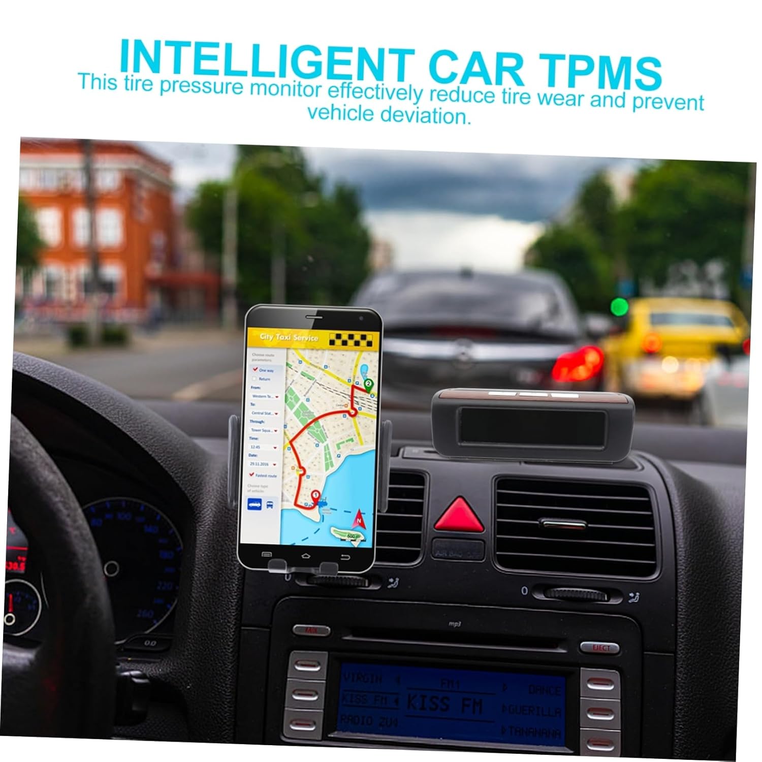 Internal Tire Pressure Detector Solar Charging High-Definition Screen Design Car Tire Monitoring System