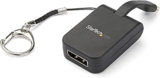 StarTech.com Compact USB C to DisplayPort 1.4 Adapter - 8K 60Hz/4K USB-C to DP Video Converter w/Keychain Ring - USB Type-C DP Alt Mode (HBR3 HDR DSC) to DP Monitor Dongle - TB3 Compatible (CDP2DPFC)