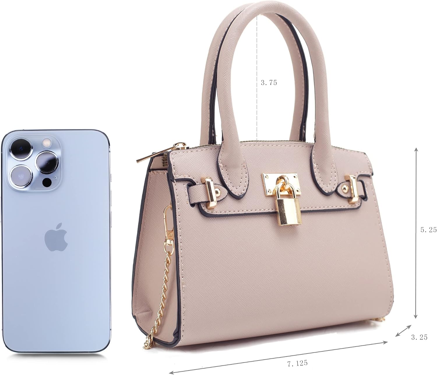 EVVE Women's Evening Bag Party Clutches Mini Satchel Purses Cocktail Prom Handbags with Chain and Lock image 3