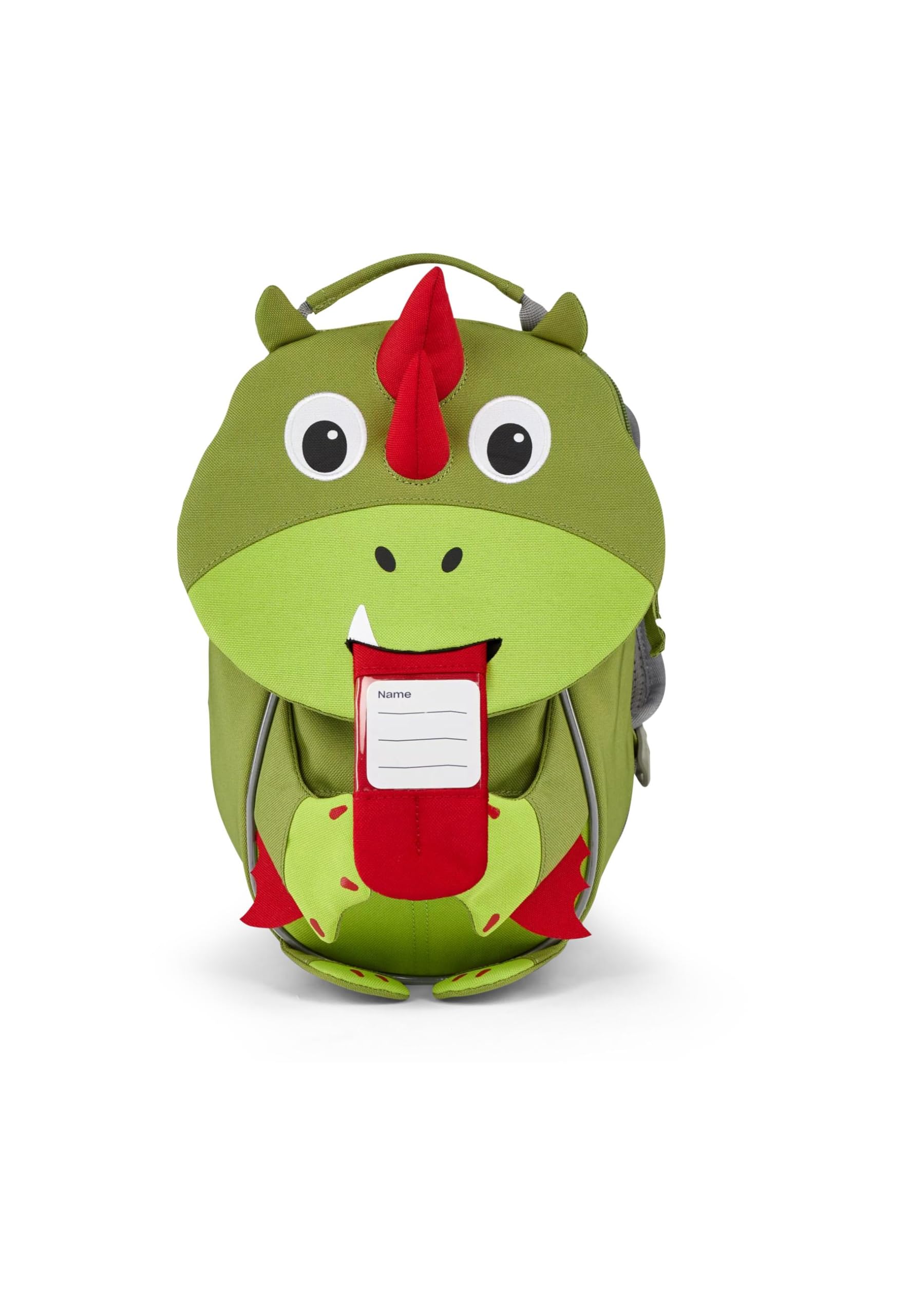 Affenzahn Kinderrucksack Kleiner Freund Drache - Grün | Ergonomischer Kindergarten-Rucksack für Kinder von 1 bis 3 Jahren mit Reflektoren, Ziehzunge und Namensschild