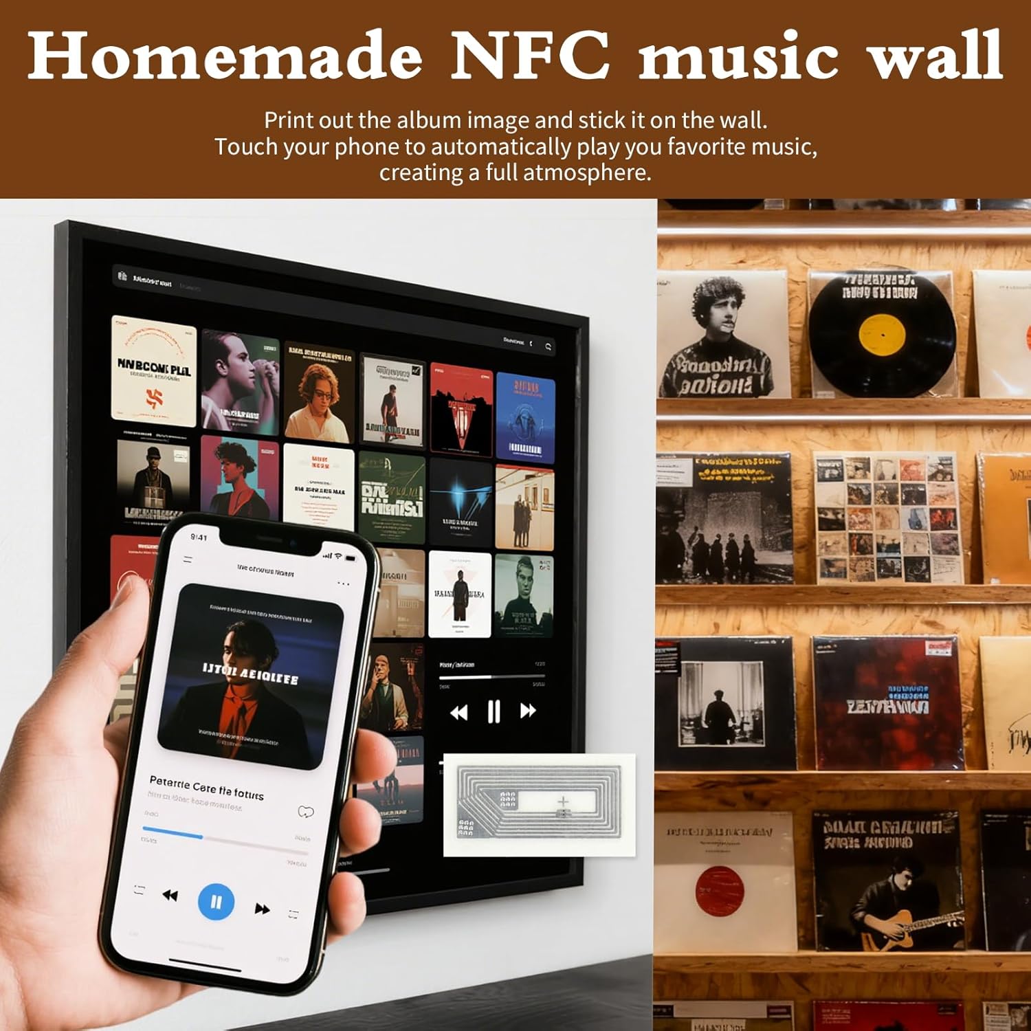 100pcs NFC Stickers Blank NTAG213 Tags Rewritable NFC Chip Sticker, Waterproof Adhesive Labels, 13.56MHz 144 Bytes Memory RFID Ta, Compatible with NFC Enabled Devices (100pcs)