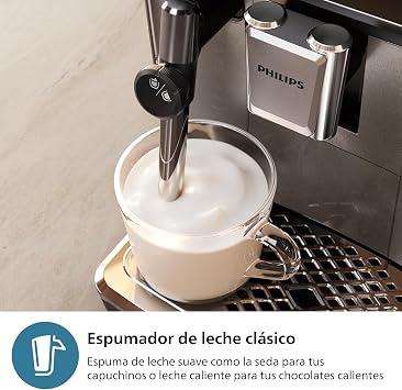 PHILIPS 3300 Superautomatic Coffee Maker, Milk Frother, 5 Beverages, Black