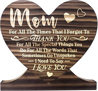 Thank You Mom Gifts, from Daughter or Son Wood Signs, Gift Wood Plaque Heart, Meaningful Gifts for Mom, Heart Wood Sign, Mom Plaque, Meaningful Gifts for Mom, Birthday, Mother's Day, Christmas
