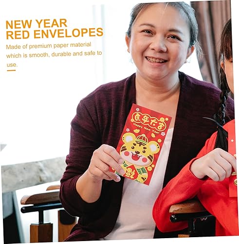 Miniatura 9 de BESTOYARD 108 Pcs Year of The Tiger Cartoon Red Envelope Lucky Money Pockets Red Pocket Folders Tuba Gifts Small Envelopes 3x5 Gift Card Envelope