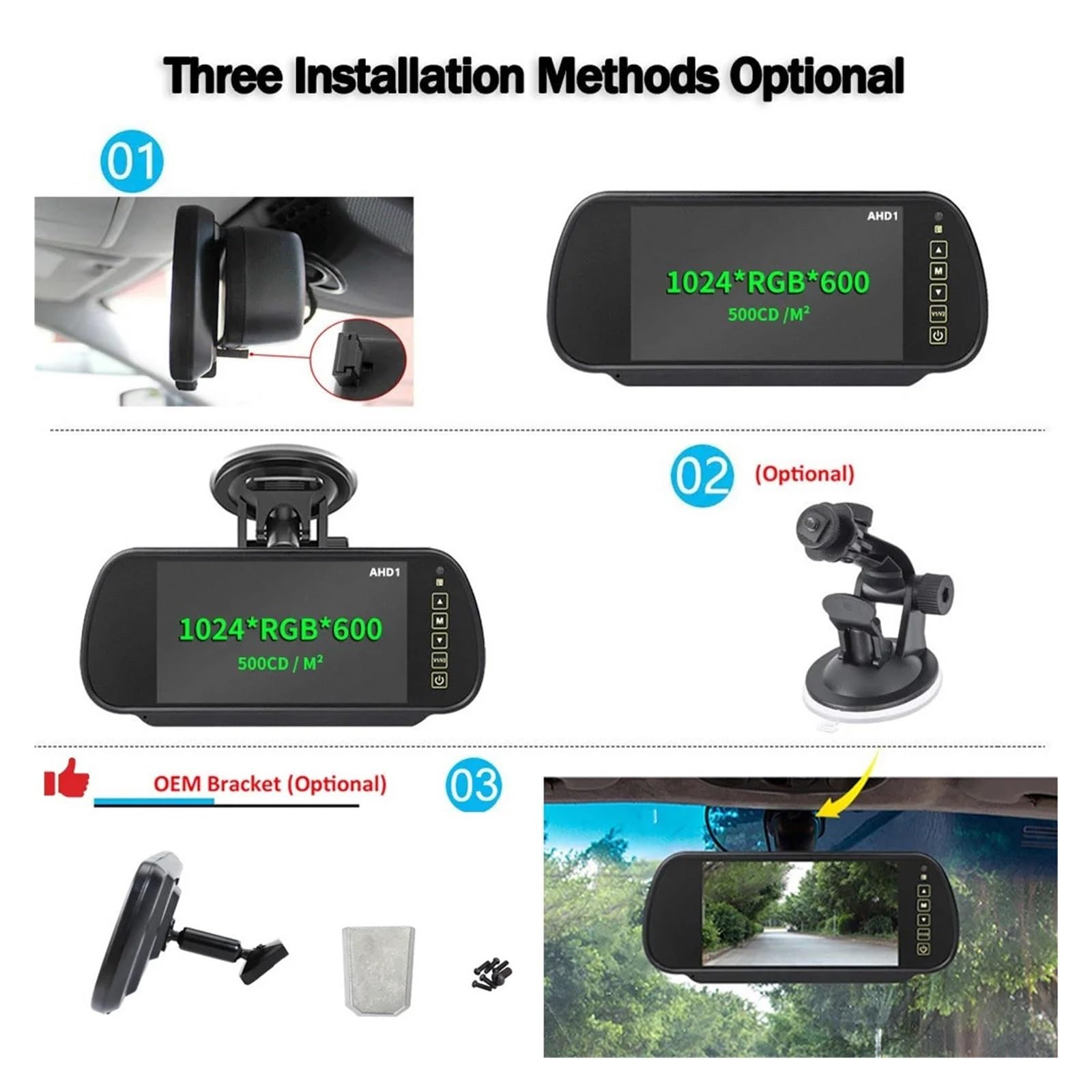 para AHD 7 Pulgadas Cámara Marcha Kit
