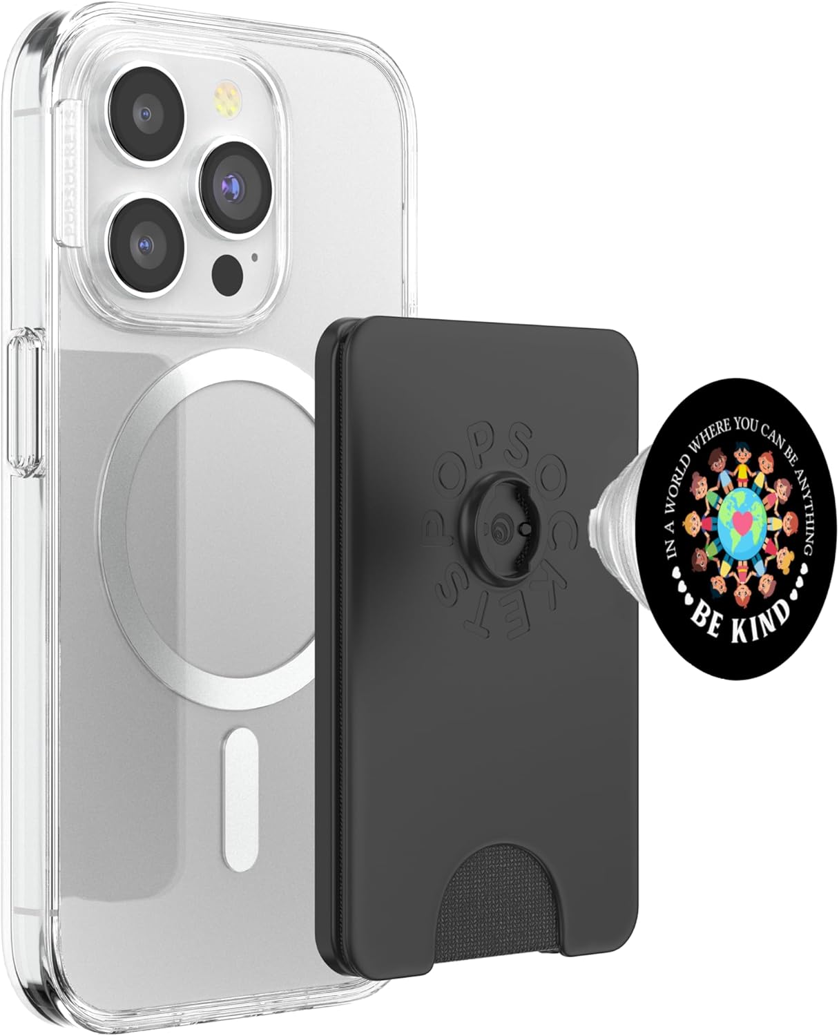 in A World Where You Can Be Anything Be Kind Love Kids PopSockets PopWallet for MagSafe