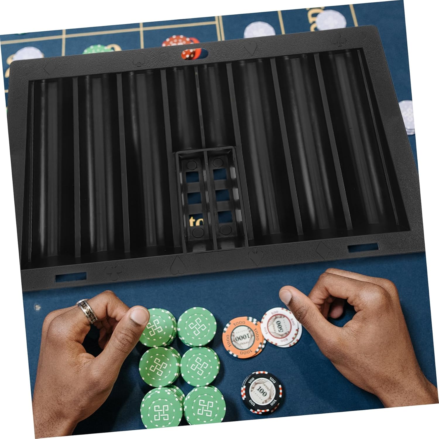 Kisangel Acrylic Poker Chips Storage Poker Chips Case Holder Display Rack Board Games