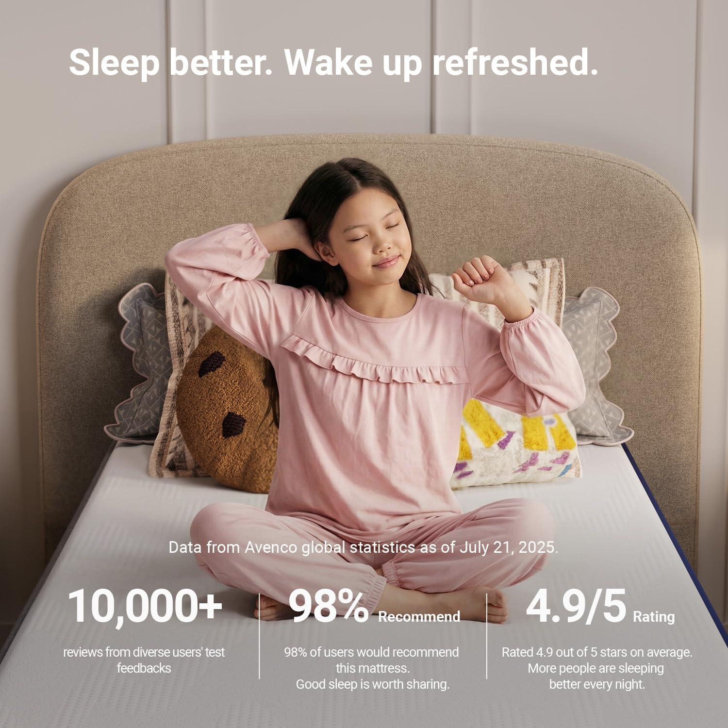 Avenco 8 Inch Queen Mattress with Open-Cell Foam for Breathable Comfort, Gel Memory Foam Queen Size Mattresses with Removable Cover, CertiPUR-US Certified Mattress in a Box