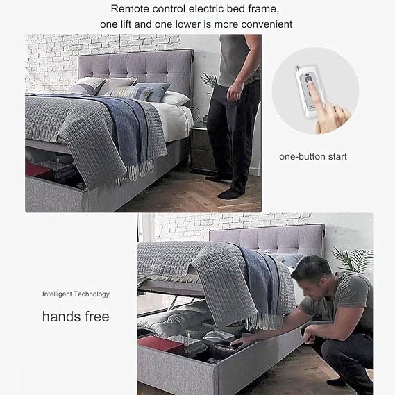 Hydraulic Bed Lift Kit,2PCS Electric Storage Bed Lift Mechanism, Heavy Duty Gas Spring Bed Storage Lift Kit,Space Saving,for Storage Box Bed Sofa Storage(110cm)