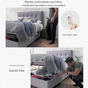 Hydraulic Bed Lift Kit,2PCS Electric Storage Bed Lift Mechanism, Heavy Duty Gas Spring Bed Storage Lift Kit,Space Saving,for Storage Box Bed Sofa Storage(110cm)