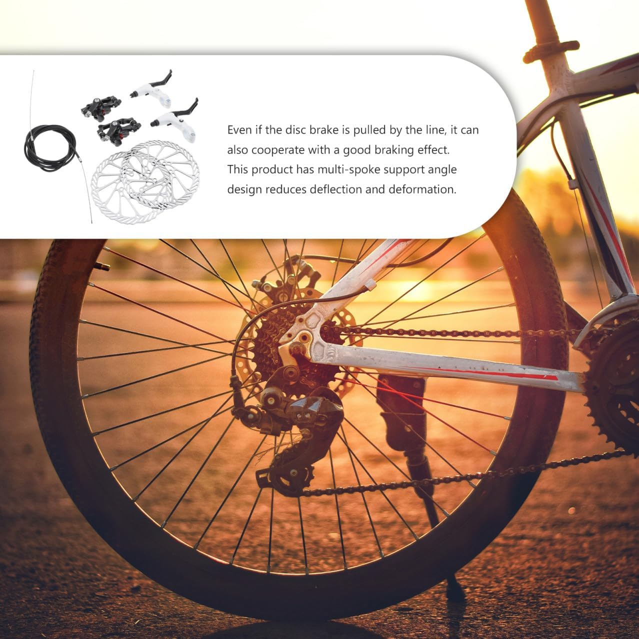 SUPVOX Durable Mountain Bike Disc Brakes Set Hydraulic Brake System for Enhanced Performance Lightweight Design with Multi-support Angle for Road and Mountain Bikes