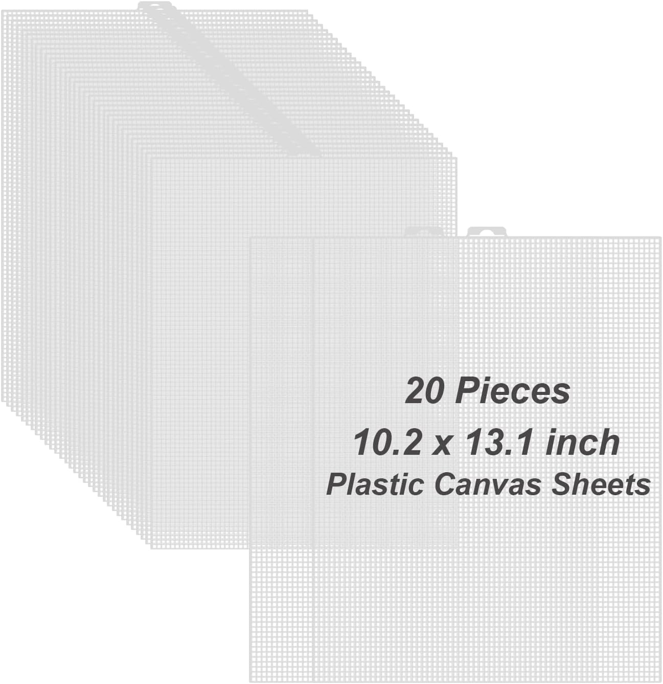 20 Pieces 7 Count Plastic Canvas Sheets, 10.2x13 Inch Plastic Mesh Sheet for Crafts, Eye Mesh Needlepoint Canvas 7 Mesh for Acrylic Yarn Crafting, Knit Crochet Projects and Make Aquarium