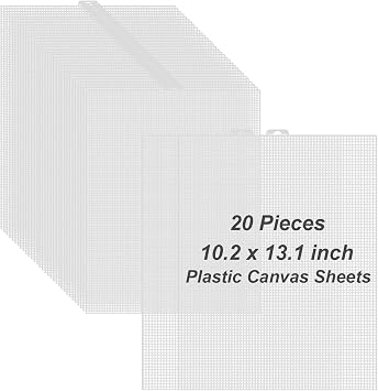 20 Pieces 7 Count Plastic Canvas Sheets, 10.2x13in Plastic Mesh Sheet