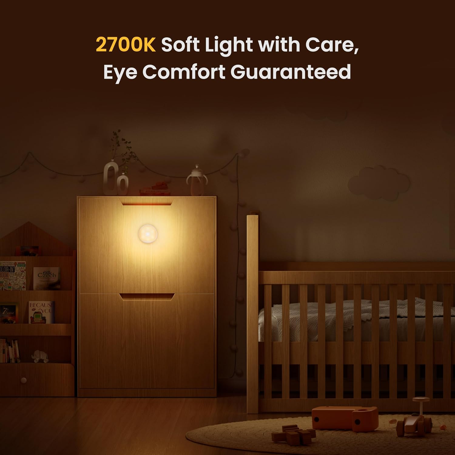 YEELIGHT Night Light, Motion Sensor NightLights for Kids, USB-C Rechargeable Magnetic with Auto Dusk to Dawn&Warm White, Nursery Night Light, LED Closet Light for Bedroom, Hallway, Stairs, Under Bed image 4