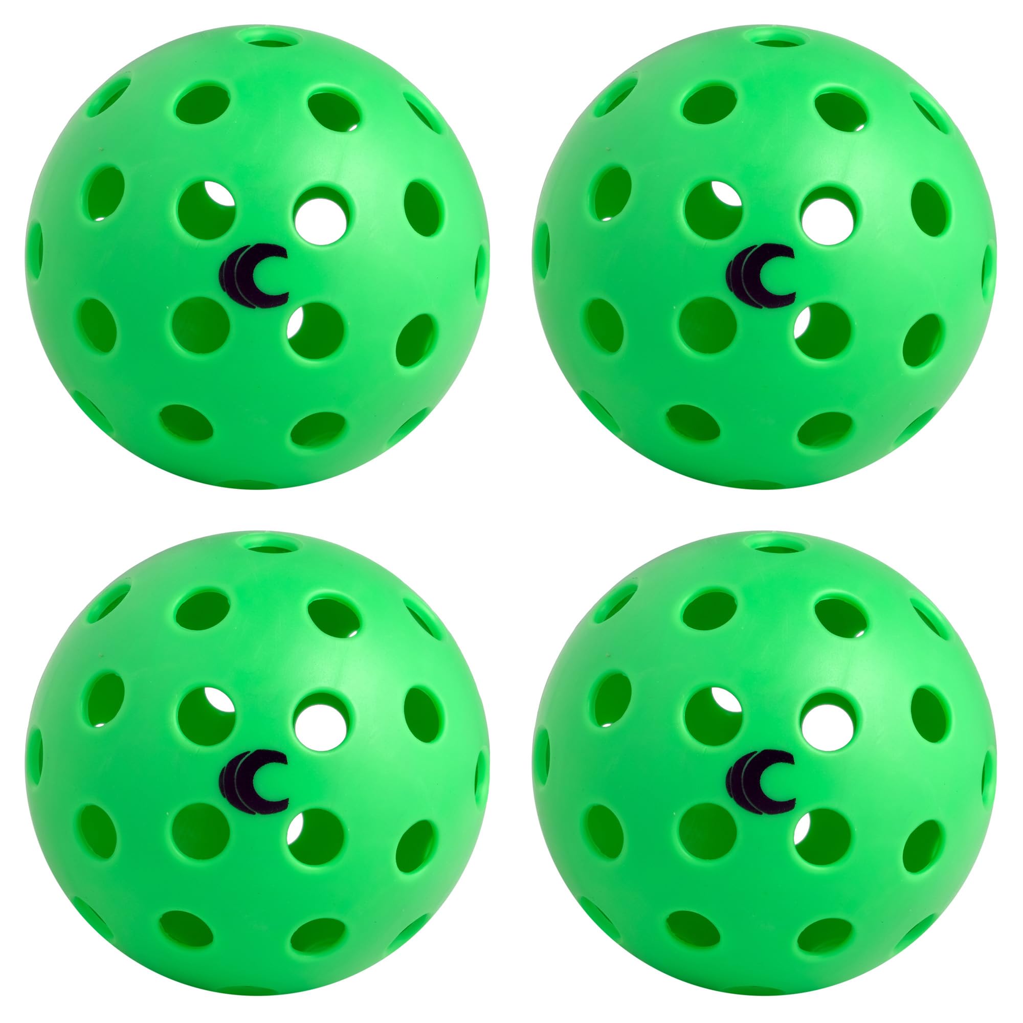 Cannon Sports 4er-Pack Pickleballs mit Tragetasche – 40-Loch-Outdoor-Bälle – hohe Sichtbarkeit, langlebig und rissfest für alle Schwierigkeitsstufen