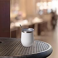 Vista 6 de Vaso térmico para vino de 12 oz con tapa y pajita, vasos térmicos para vino de acero inoxidable sin tallo de doble pared al vacío, vasos a granel