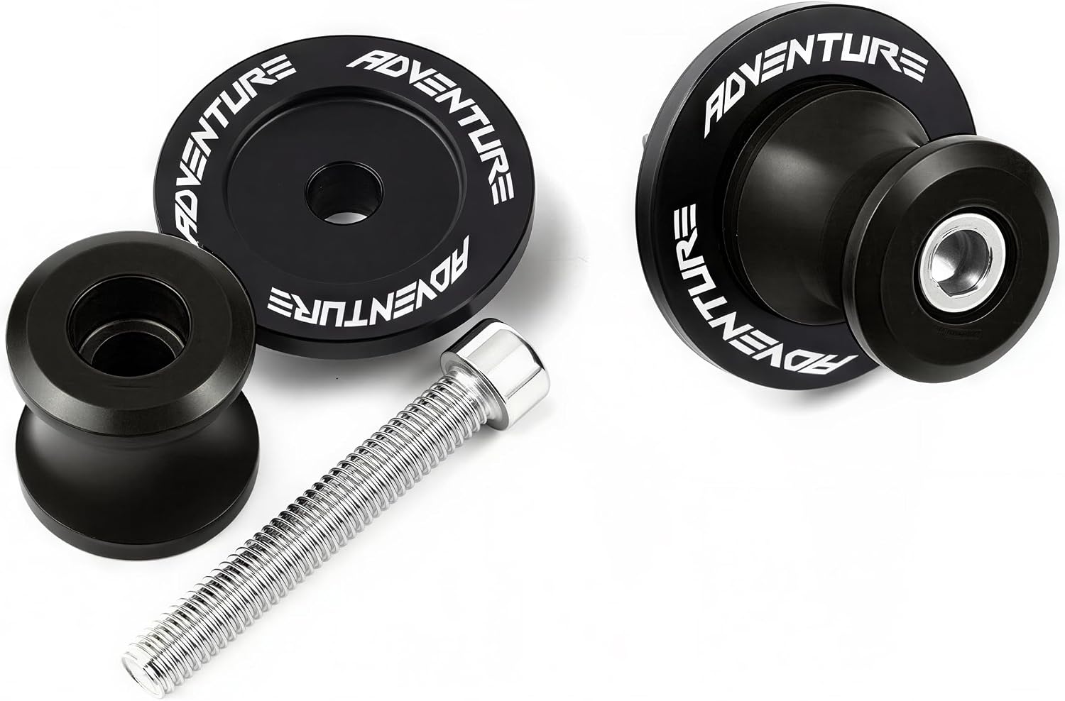 CNC Motorcycle Swing Arm Spools Sliders fit for KTM 390 790 890 1090 1190 1290 Super Adventure ADV, 10mm Billet Aluminum Stand Screws, 1 Pair (Black)