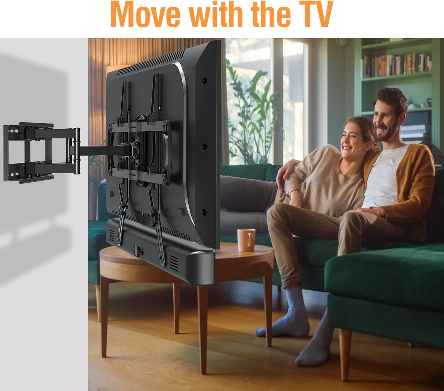 ELIVED Soundbar Mount, Sound Bar TV Bracket, for Mounting Above or Under TV, Fits Most Sound Bars Up to 15 Lbs, Tool-Free Knob Adjustable, for 23-90" tvs with Detachable Extension Arms and L-Brackets