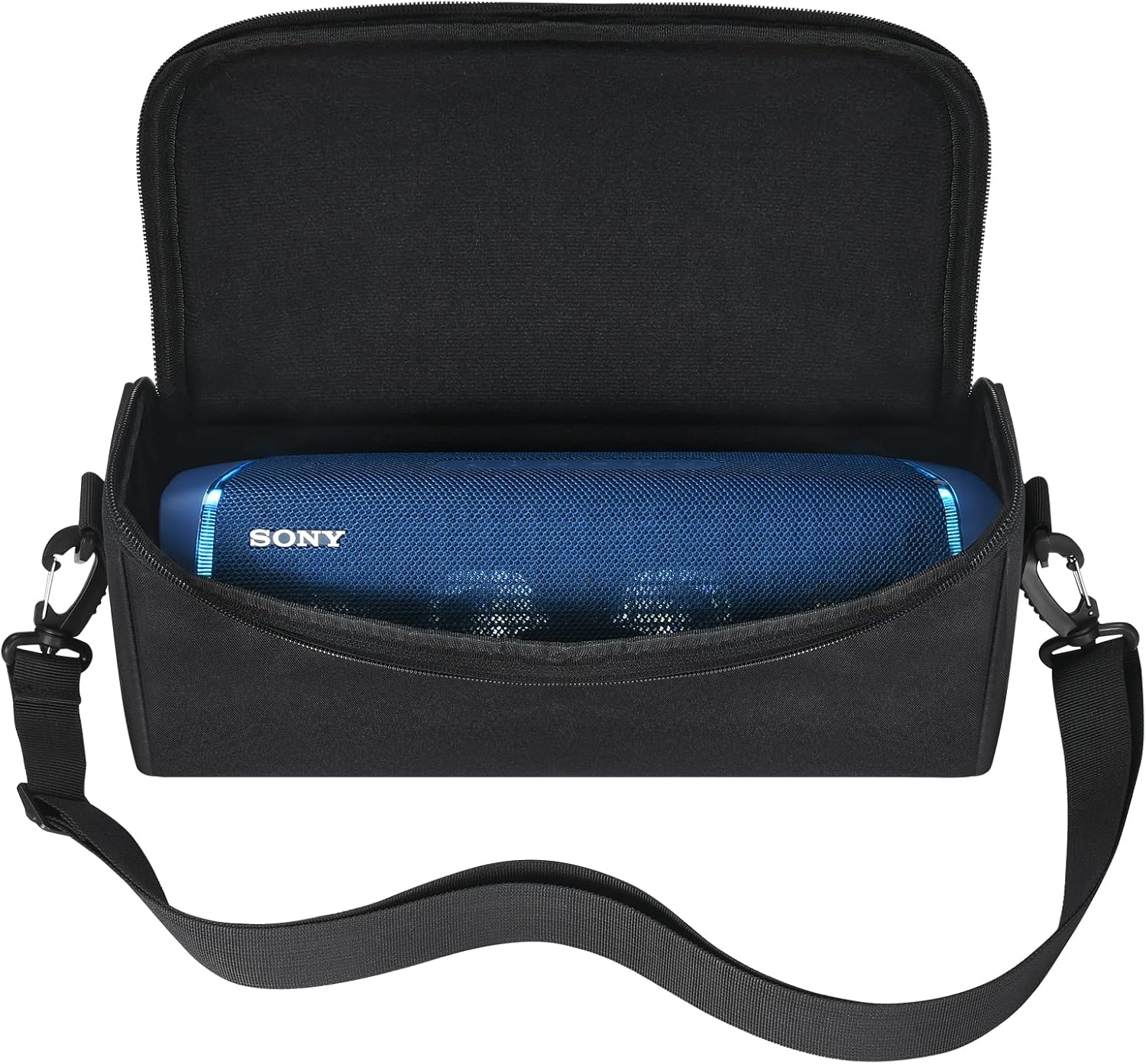 Portable Carrying Case for Sony SRS-XB43 Speaker -Travel Bag with Extra Pockets for Charger, Cables & Accessories, Durable Shoulder Strap for Outdoor, Party, Beach - Image 2