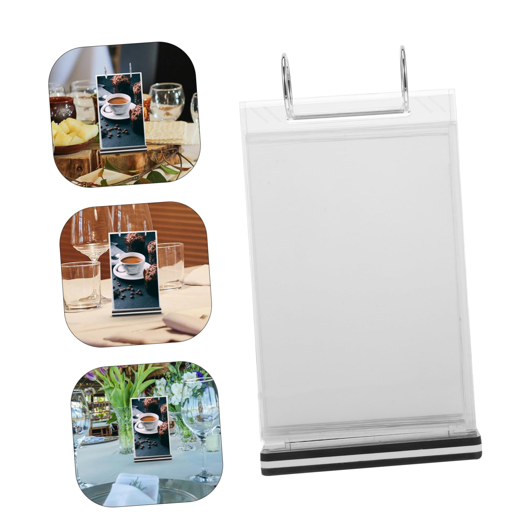5piezas Soporte De Menú De Escritorio Transparente Para Restaurantes Exhibidores Estables Para Carteles Porta Menús Ligero y Fácil De Usar Para Tiendas y Eventos