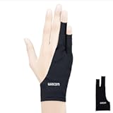 Drawing Glove&comma; Two-Finger Artist Glove for Drawing Tablet Pen Display&comma; 90&percnt; Recycled Material&comma; eco-Friendly&comma; one-Size &lpar;1 Pack&rpar;&comma; Black