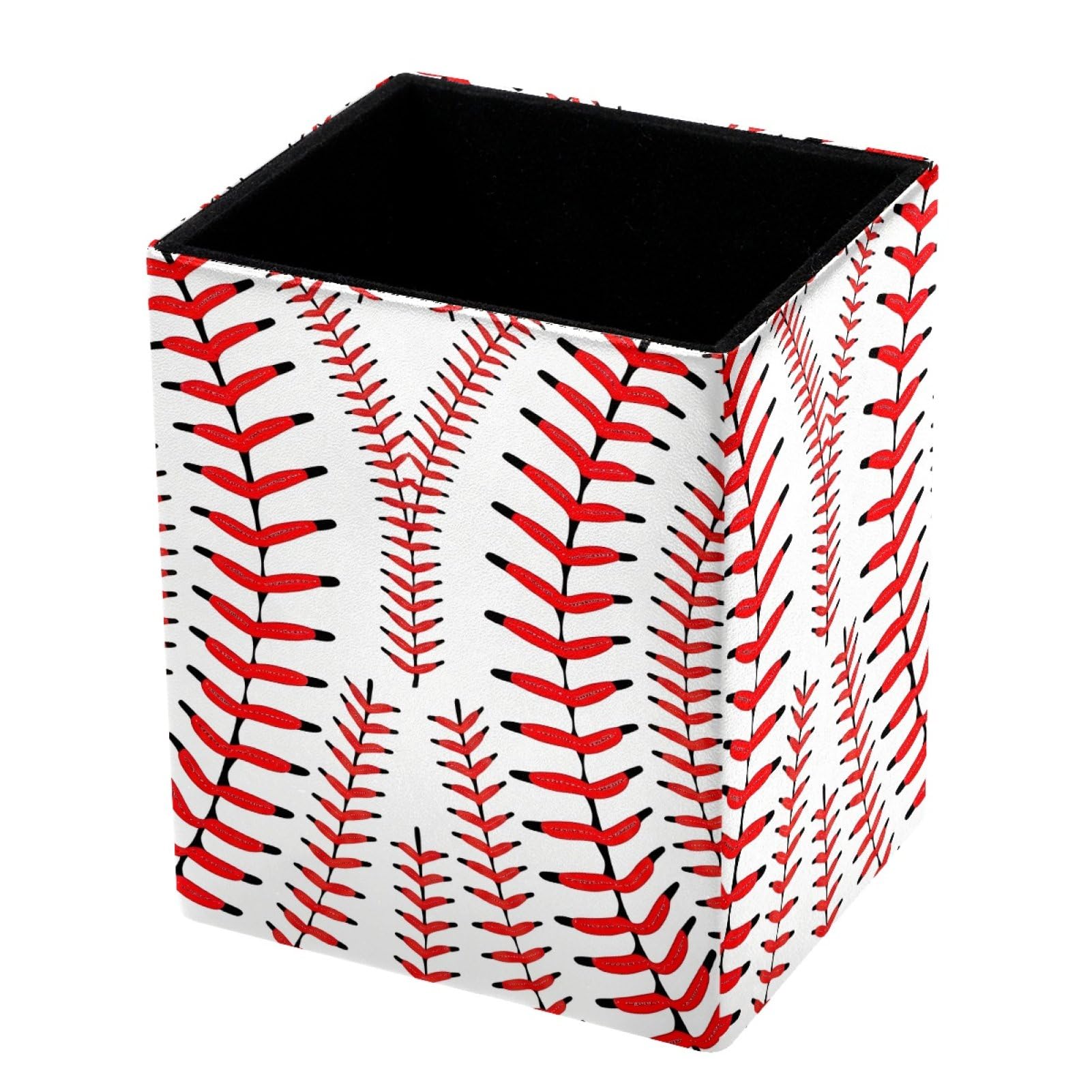 FWJZDSP Baseball PU Leather Pencil Organizer, Makeup Brush Holder, Office Decor and Desk Accessories Durable