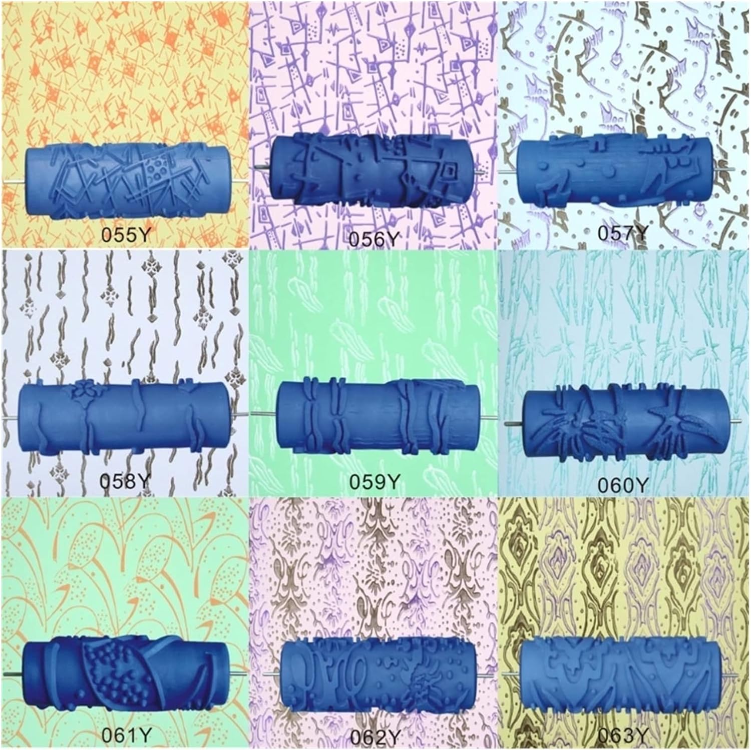 Paint Roller-1pc 5" Embossed Paint Roller Sleeve Wall Texture Stencil Brush (Pattern Decor Send Random)