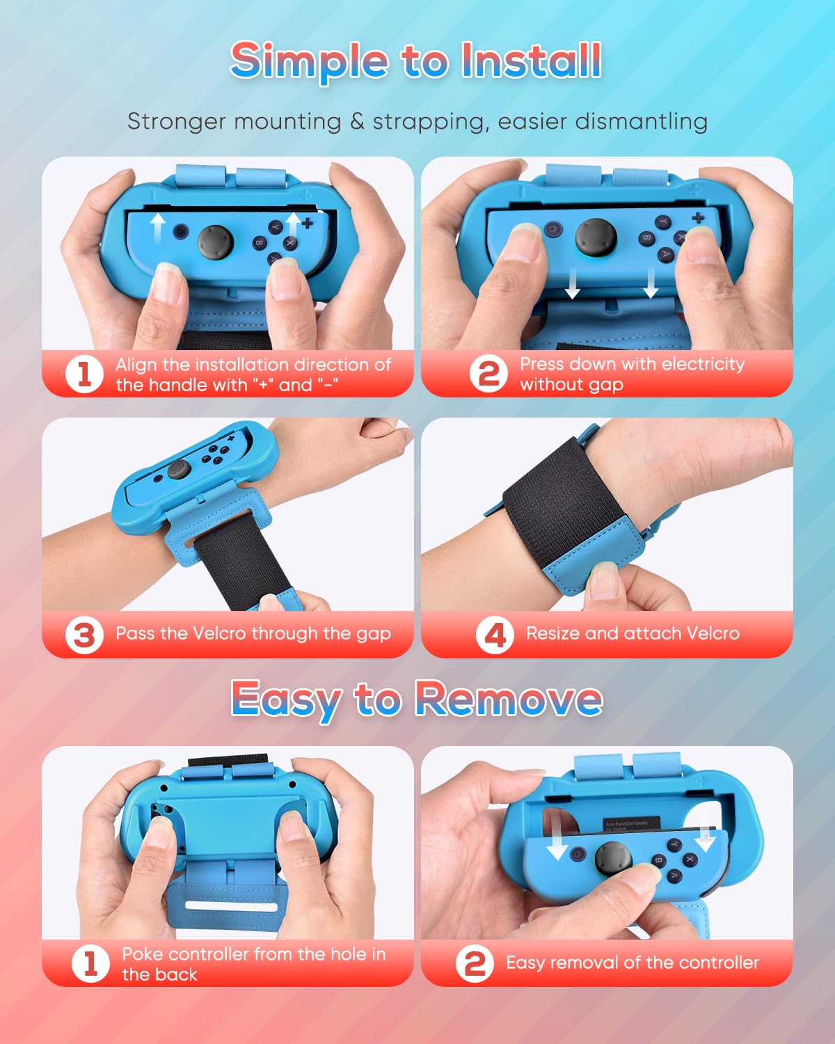 MENEEA Wrist Strap Compatible with Just Dance 2026 2025 2024 2023/for Zumba Burn It Up,Adjustable Wrist Bands for Nintendo Switch & OLED Model for Joy-Cons,Two Size for Adults & Children,2 Pack - Image 5