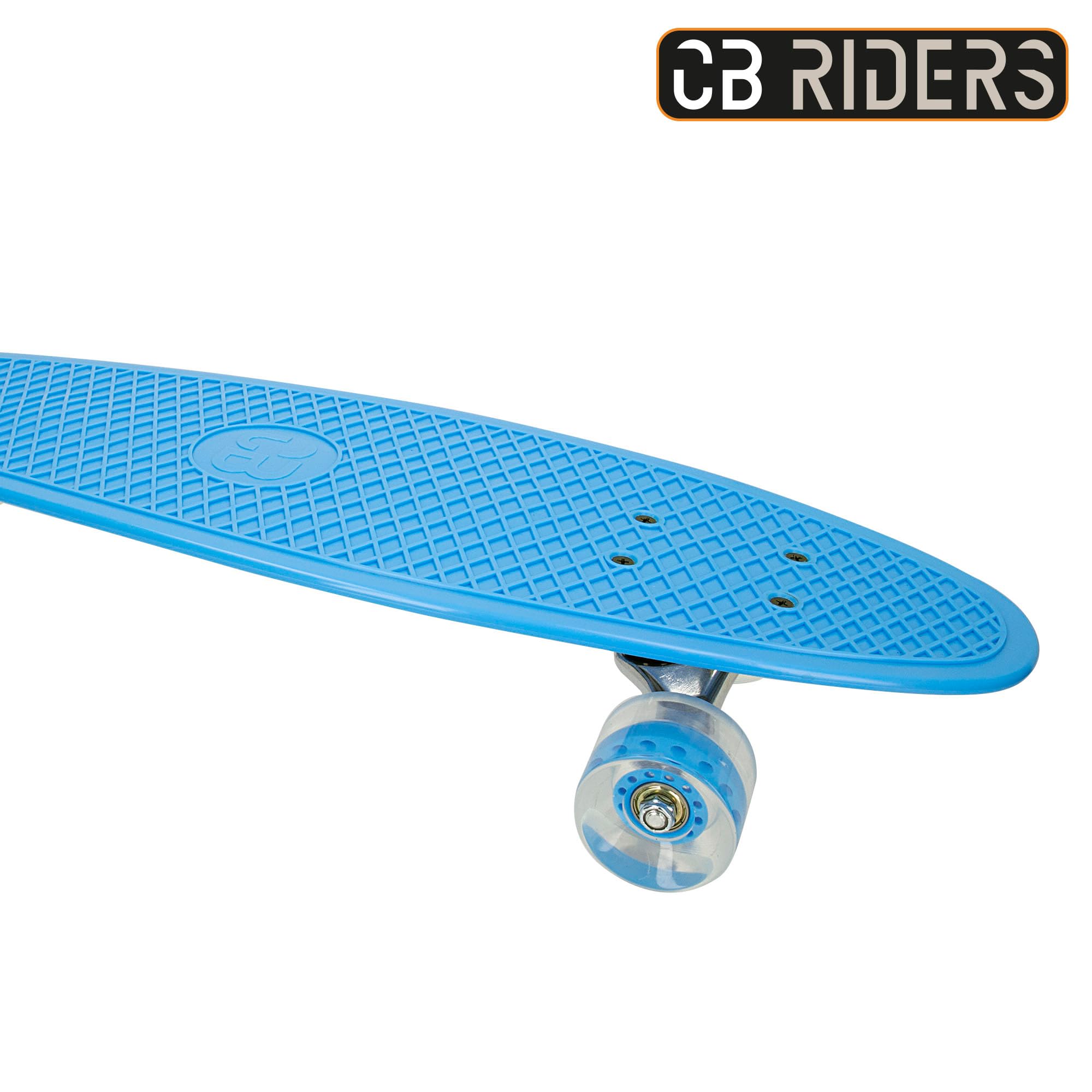 COLORBABY CB Riders, Skateboard Enfant Bleu, 71 x 20 cm, Axe Aluminium, Roues PU, Poids Max 100 kg, Cadeau 6 Ans