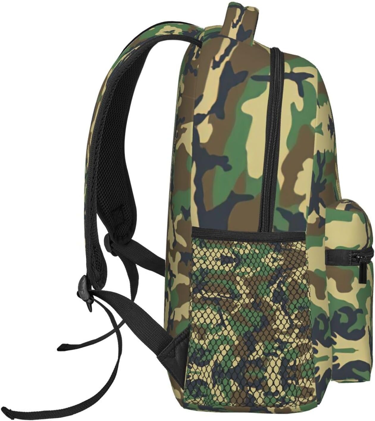 Green Military Camo Print Travel Canvas Laptop Backpack For Women Men Aesthetic Backpack Casual Daypack