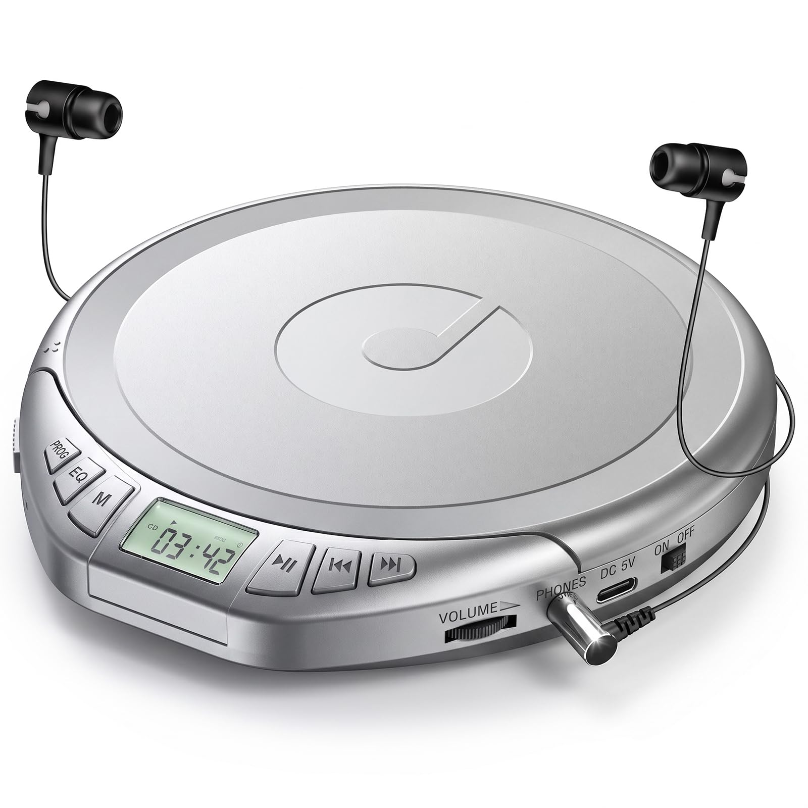 Gueray Portable CD Player with Earphones CD Player for Car